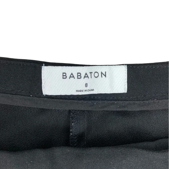 Aritzia- Babaton Lazarus Culottes Cropped Wide Leg Pant  In Black - Size 8 - Picture 5 of 8